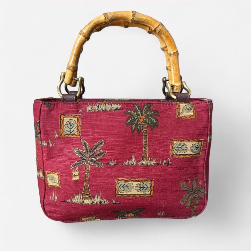 Relic Purse, Bamboo
Handle Bag with Palm Tree Design